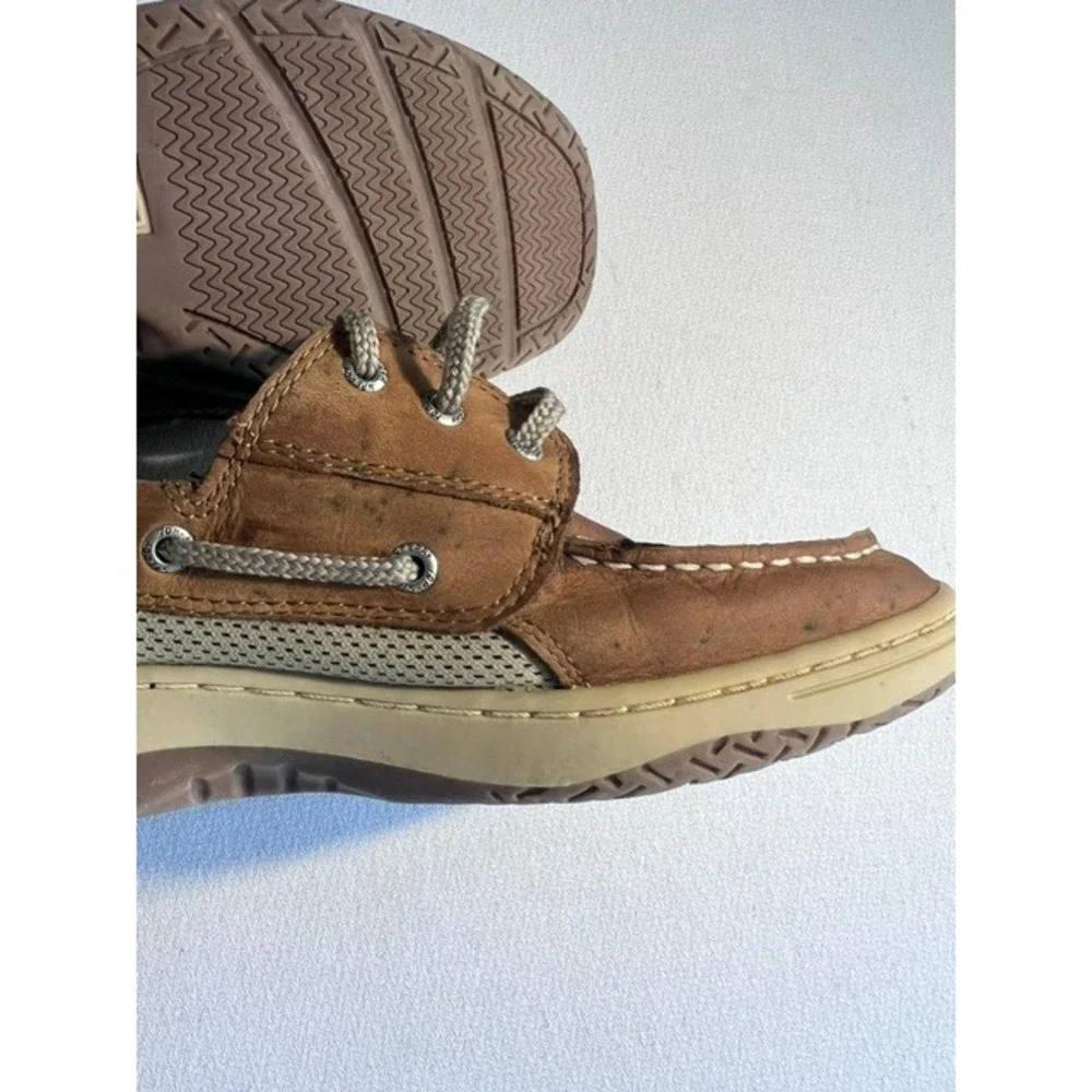 Sperry Billfish Boat Shoes Boys 6M Brown Leather Casual Preppy YB42948 Good